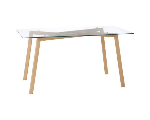 HOMCOM Masa sticla dreptunghiulara pentru 4 Persoane din Otel cu Blat din Sticla Securizata 150x75x76 cm | Aosom Romania