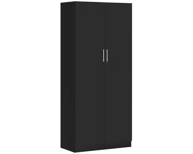 HOMCOM Dulap Modern cu 2 Usi si Rafturi de Depozitare, Mobilier de Organizare pentru Acasa, 180 cm, Gri | Aosom Romania