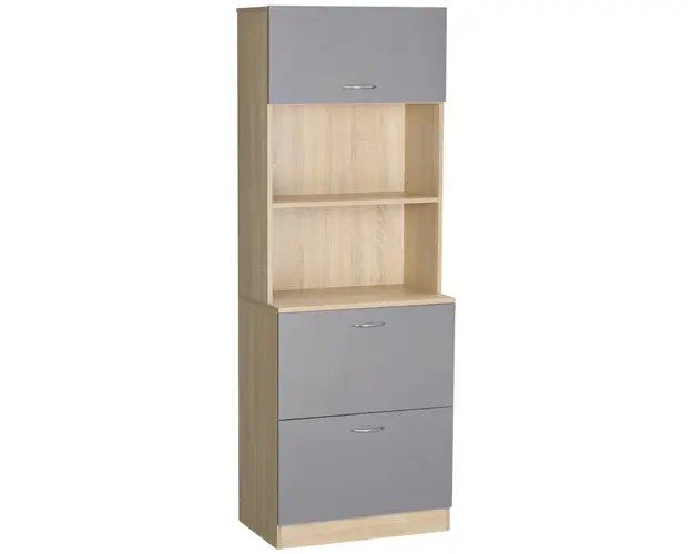 HOMCOM Bufet Extensibil 1 Dulap 2 Sertare, Blat Spatios Gri, Design Elegant pentru Living | Aosom Romania