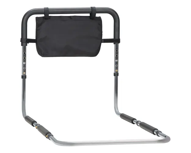 Maner pentru pat cu latime si inaltime reglabile, suport pentru pat din otel cu maner moale 87 x 51,5cm argintiu HOMCOM | Aosom RO
