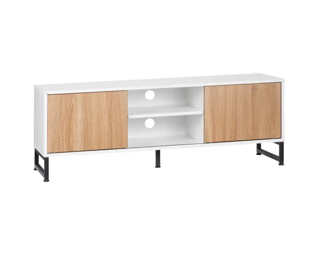 HOMCOM Suport TV Modern pentru 50", PAL si Otel, cu 2 Rafturi Deschise | Aosom Romania