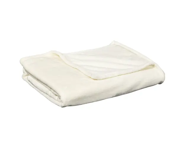 HOMCOM Patura Flanel 330 GSM Reversibila Interior/Exterior 203x152x0.5 cm, Alb Crem | Aosom Romania
