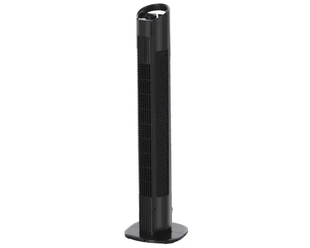 HOMCOM Ventilator Turn cu Oscilatie 70, 3 Viteze, Usor de Transportat, Design Compact, Ф20x78.5cm, Negru | Aosom Romania