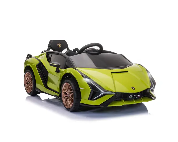Masina electrica pentru copii 12V Lamborghini, telecomanda, viteza 3-8 km/h, 108x62x40cm, Verde HOMCOM | Aosom Romania