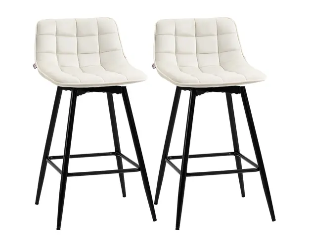 Set de 2 scaune de bar cu spatar, scaune inalte tapitate, stil nordic HOMCOM | Aosom Romania