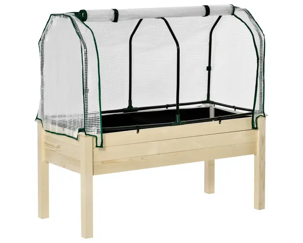 Outsunny Sera Jardiniera Lemn pentru Plante, Design Compact 121x55x117cm, Ideala pentru Gradina | Aosom Romania