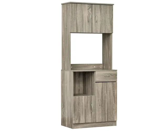 HOMCOM Bufet Modern pentru Bucatarie, Dulapuri si Sertare, Rafturi Reglabile, PAL, Gri, Spatiu Optimizat | Aosom Romania