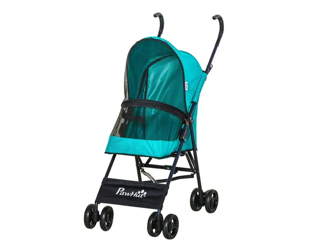 PawHut Carucior Ergonomic pentru Animalute, Verde, 65x42x94 cm, Usor de Manevrat | Aosom Romania