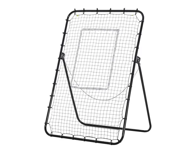Plasa de fotbal Rebounder pliabila cu Tinta, Inaltime si Unghiuri reglabile, Metal si PE, 123x73x178.5cm, Negru HOMCOM | Aosom Romania