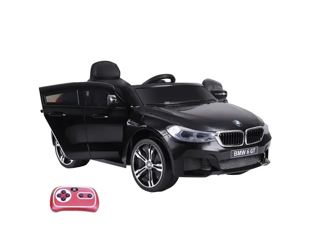 BMW Masina Electrica 6V cu Telecomanda HOMCOM, Neagra, pentru Copii, Design Sportiv si Functii Interactive | Aosom Romania