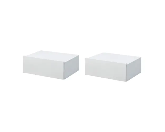 HOMCOM Noptiere Suspendate Set de 2, Design Modern, Fixare la Perete, Lemn Alb, 40x30x15cm | Aosom Romania