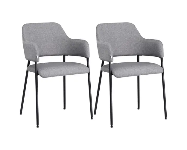 Set de 2 scaune HOMCOM moderne, material textil la atingere de in | Aosom Romania