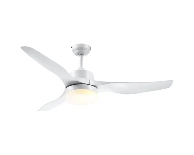 HOMCOM Ventilator de Tavan cu Lumini LED, 3 Moduri de Iluminare, Design Modern, Φ132x40 cm, Alb | Aosom Romania