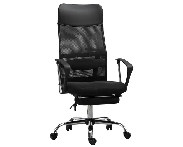 Vinsetto Scaun de Birou Ergonomic cu Insertie de Plasa, Suport Lombard Ajustabil, Negru | Aosom Romania