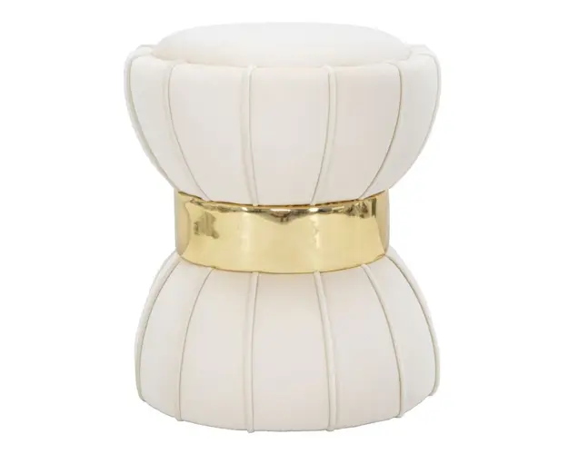 Mauro Ferretti TABURET FLOARE CREM CM Ø 40X44