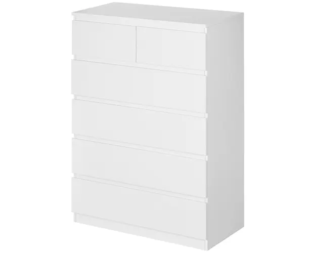 HOMCOM Comoda, Dulap de Depozitare cu 6 Sertare pentru Dormitor, Living, 80x39x115 cm, Alb | Aosom Romania