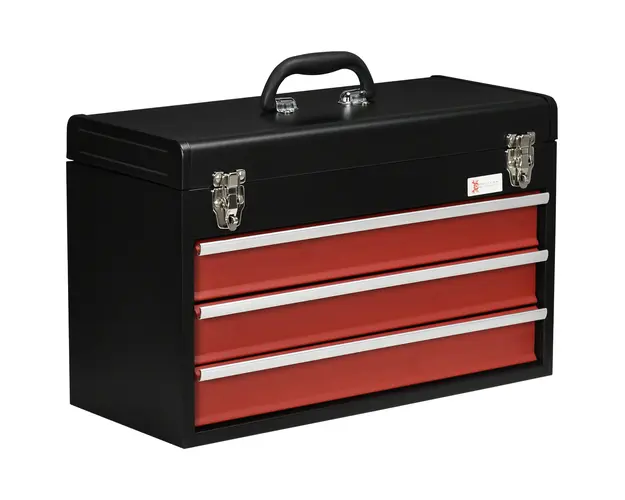 DURHAND Cufar Unelte cu 3 Sertare, Cutie Metalica cu Blocare, Portabila, pentru Organizare | Aosom Romania