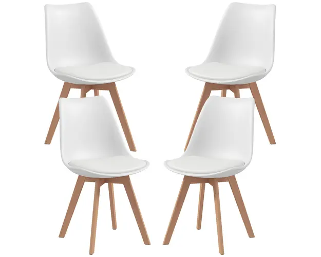 HOMCOM Set de 4 Scaune de Masa, Scaune Moderne de Bucatarie | Aosom Romania