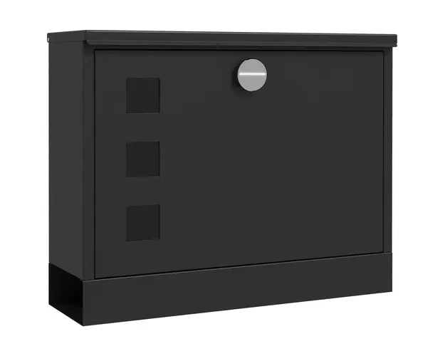 HOMCOM Cutie Postala de Perete, Rezistenta la Intemperii, cu Ferestre de Vizualizare, 2 Chei, 36.5x11.5x29cm, Negru | Aosom Romania