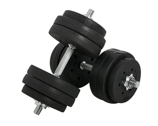 HOMCOM Set Gantere Versatile 30kg, Antrenament Musculare Acasa, 16 Discuri Otel si Plastic, Negru si Rosu | Aosom Romania