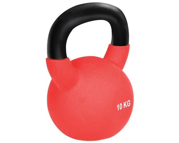 HOMCOM Kettlebell 10KG Acoperit cu Neopren Fonta Solida Antrenament Forta Rosu | Aosom Romania