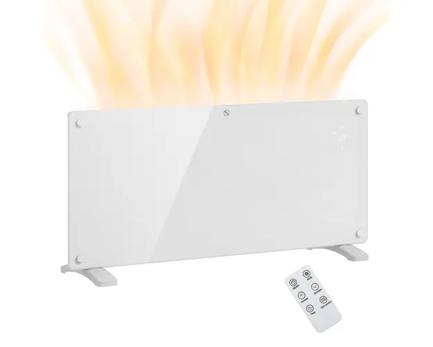HOMCOM Aeroterma Electrica cu Temperatura Reglabila, Termostat si Protectie la Supraincalzire, 87x21,5x44,5 cm, Alb | Aosom Romania