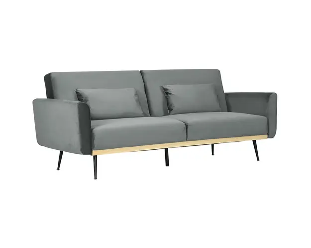 HOMCOM Canapea Extensibila Robusta, Canapea Moderna din Tesatura cu 2 Perne pentru Sufragerie, Camera de oaspeti, 206x81x83 cm, Gri | Aosom Romania