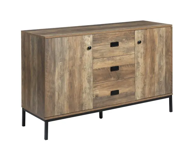 Dulap Lateral HOMCOM Stil Industrial, pentru Depozitare, cu Sertare Rafturi Reglabile, Efect Vintage, Maro | Aosom Romania