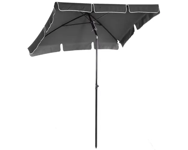Outsunny Umbrela de Soare cu Picior Inclinabil, Material Poliester Rezistent, 200x125x236cm, Gri Inchis | Aosom Romania