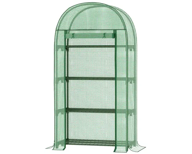 Outsunny sera de gradina, pentru plante, legume , fructe, protectia plantelor 80x49x160cm, verde | Aosom Romania