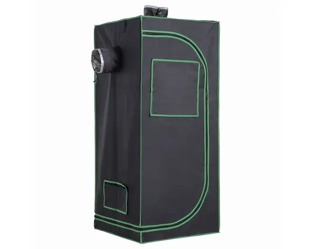 Outsunny Cort pentru Cultura Hidroponica, Spatiu de Crestere Plante, 60x60x140 cm, Rezistent la Lumina, Negru | Aosom Romania