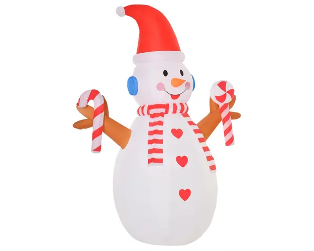Om de Zapada Gonflabil de 240cm, Decoratiune de Craciun pentru Exterior cu Lumini cu LED, decoratiune gonflabila HOMCOM | Aosom Romania
