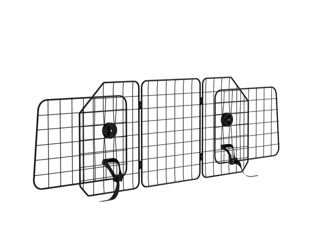 PawHut Grilaj Despartitor Auto pentru Caini, Bariera pentru Caini cu Latime Reglabila si Pliabila, 93-150x42 cm, Negru | Aosom Romania