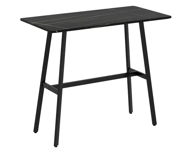 HOMCOM Masa Bar Dreptunghiulara, Cadru Metalic, pentru 4 Persoane, Blat Marmura Artificiala, 118x58x98cm | Aosom Romania