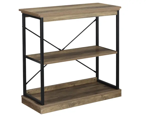 HOMCOM Raft Biblioteca Stil Industrial, Panouri MDF si Cadru Metalic, 80x36x81.3cm, Maro | Aosom Romania