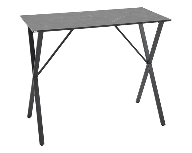 HOMCOM Masa de Bar Rectangulara pentru 4, Blat Efect de Marmura, Design Modern, 120x60x102 cm, Negru | Aosom Romania
