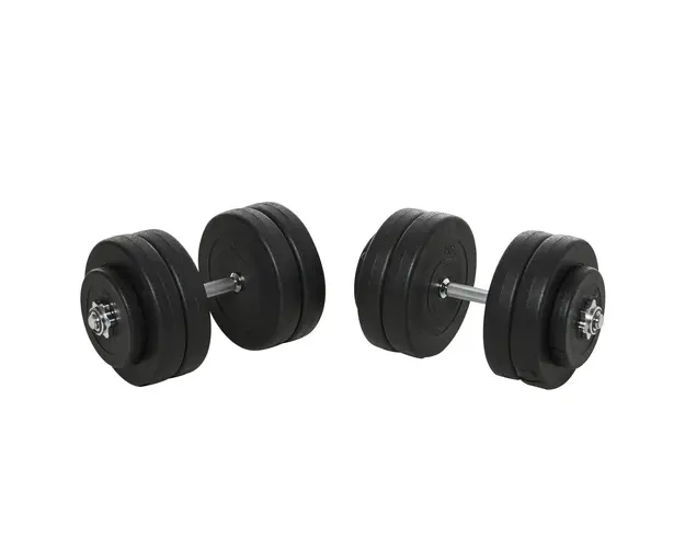 HOMCOM Gantere Reglabile de 50 kg pentru antrenament cu 12 Discuri Cauciucate, 8 x 5 kg si 4 x 1.5 kg, negru| Aosom Romania