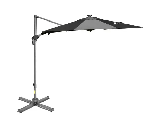 Outsunny Umbrela de Gradina sau Terasa cu Iluminare LED Solara, Gri | Aosom Romania
