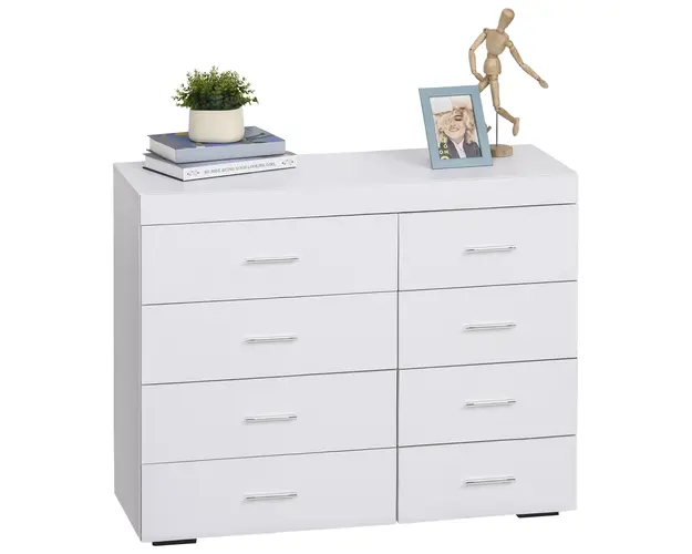 HOMCOM Comoda Eleganta pentru Casa si Birou cu Design Modern si Spatiu Amplu de Depozitare, 90x35x73 cm, Alb | Aosom Romania