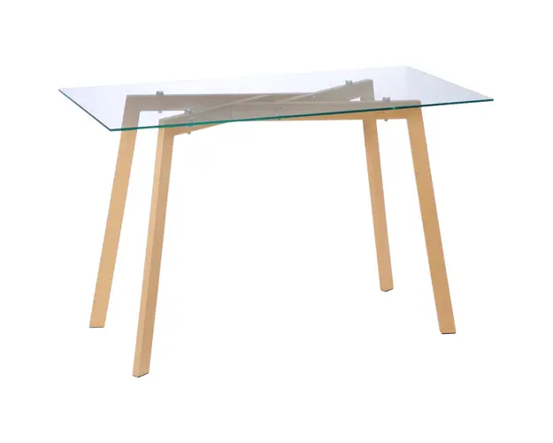 HOMCOM Masa de Sufragerie Dreptunghiulara pentru 4 Persoane Otel cu Blat din Sticla Securizata 120x60x76cm | Aosom Romania