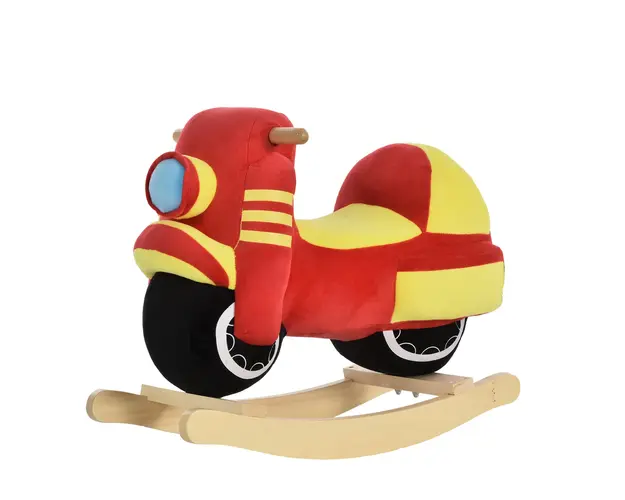 HOMCOM Calut Balansoar Motocicleta Efecte Sonore Copii 18-36 Luni, Jucarie Interactiva, Negru si Rosu | Aosom Romania