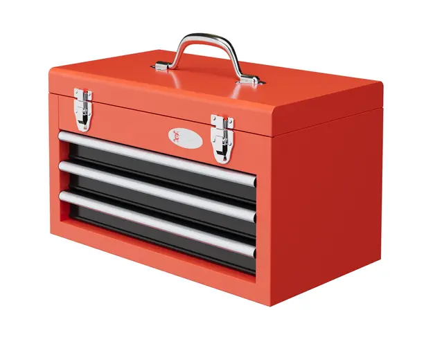 DURHAND Cutie Scule cu 3 Sertare, Inchidere Metalica, Glisiere Rulment, Rosu, pentru Garaj | Aosom Romania