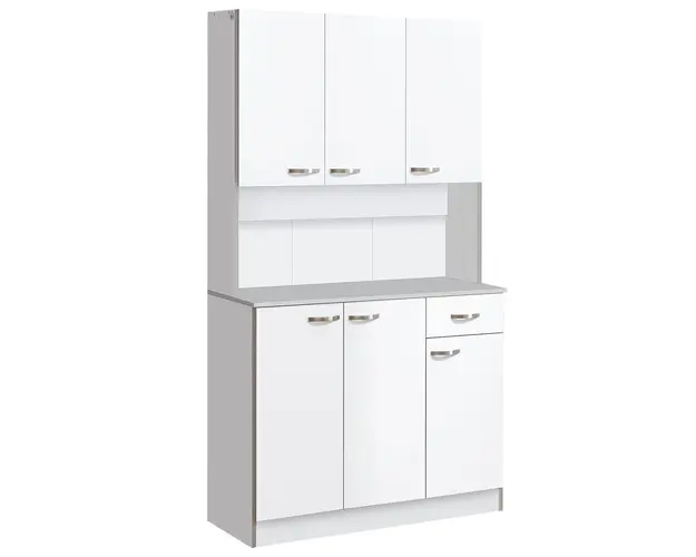 HOMCOM Dulap Suspendat de Bucatarie Albastru din Lemn Spatiu Amplu de Stocare 101x39x180cm Design Modern | Aosom Romania