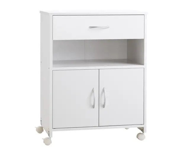 Vinsetto Suport Imprimanta cu Sertar, Dulap Multifunctional, 4 Roti, 60x39x80cm, Alb | Aosom Romania