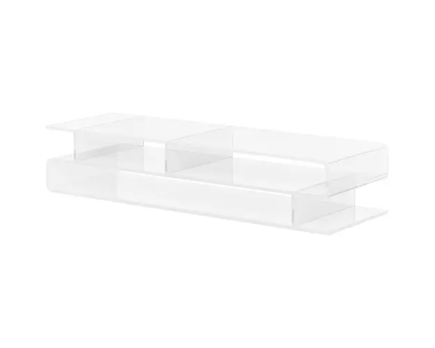 HOMCOM Suport Monitor Acrilic cu Spatiu pentru Tastatura, Organizator Birou Multifunctional, Transparent, 50.8x19x12 cm | Aosom Romania