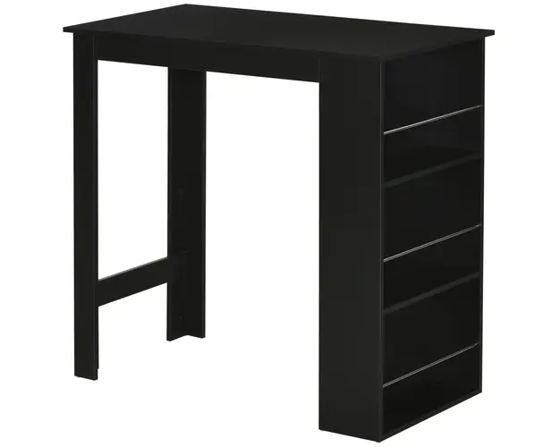 HOMCOM Masa de Bucatarie cu 3 rafturi, 112x57x106 cm, Negru | Aosom Romania
