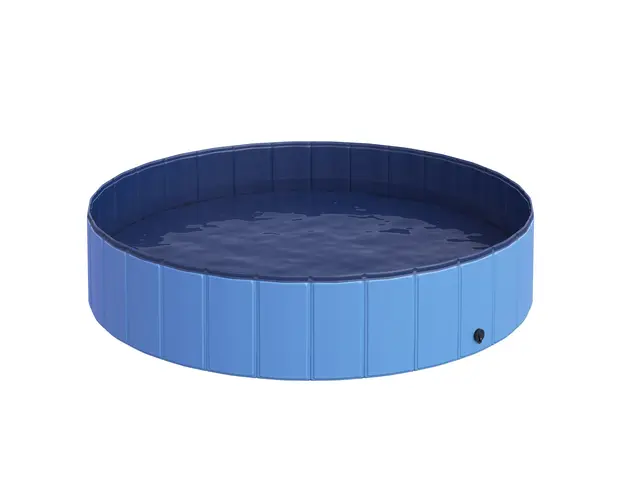 PawHut Piscina Pliabila PVC pentru Caini, Usor de Asamblat si Depozitat, Albastru, 140x30cm | Aosom Romania