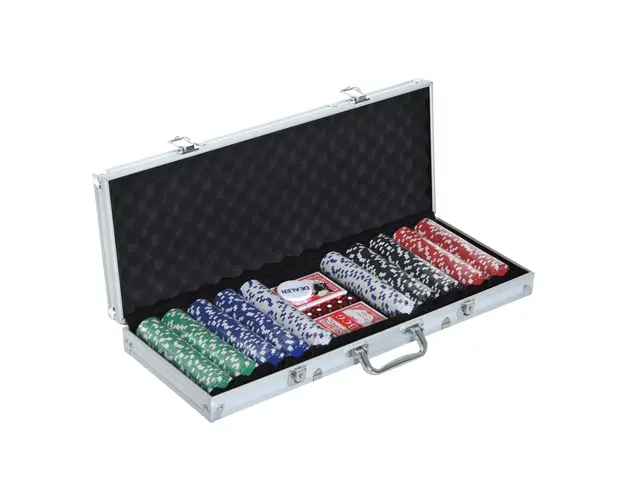 HOMCOM Set de Poker Profesional 500 Piese, 2 Pachete de Carti, Buton Dealer, Zaruri, in Valiza de Transport | Aosom Romania