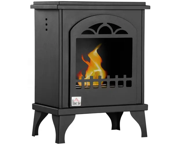 Semineu cu bioetanol metalic cu ardere de 3 ore cu rezervor de 1,5 l pentru incalzirea a 25 m², 41x25x54cm, negru HOMCOM | Aosom RO