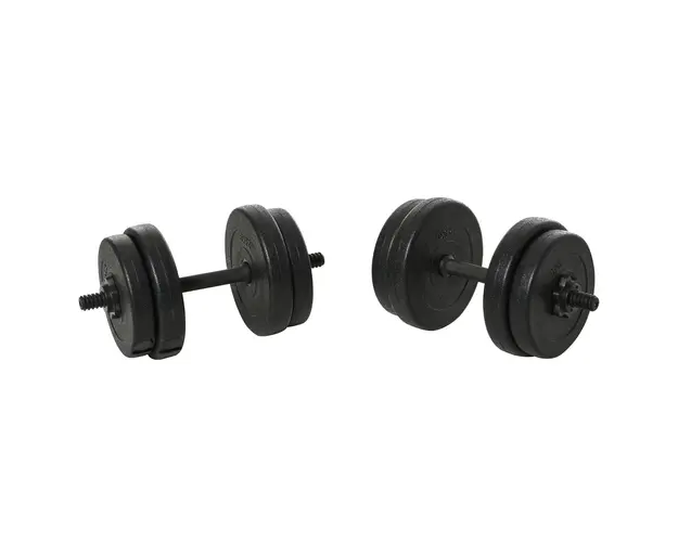 Set de 2 Gantere cu Discuri 18Kg HOMCOM | Aosom Romania